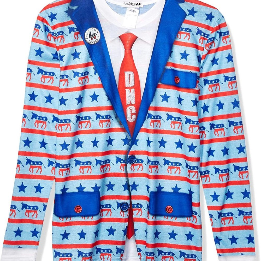 Faux Real Men' 3D Photo-Realistic Long Sleeve Suit T-Shirt / Medium
